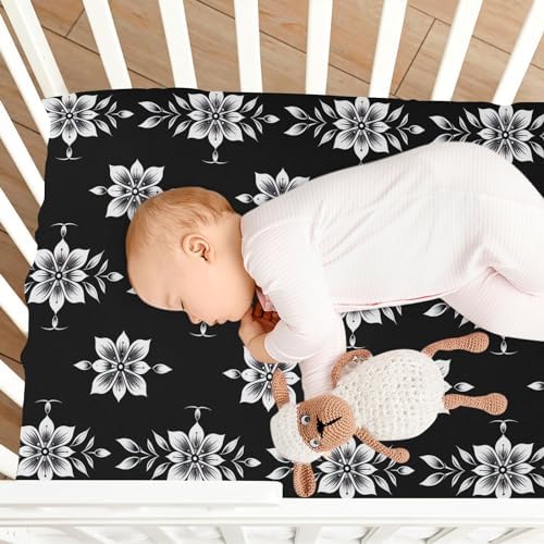 Wassud Simple Flower Crib Sheets for Boys Girls