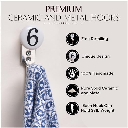 IndianShelf White Ceramic Wall Hooks for Kids
