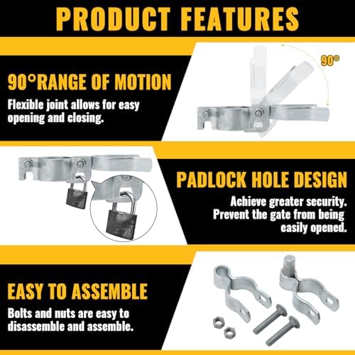 VIVIDA 1-38 Chain Link Gate Hinge Latch Kit Galvanized Steel
