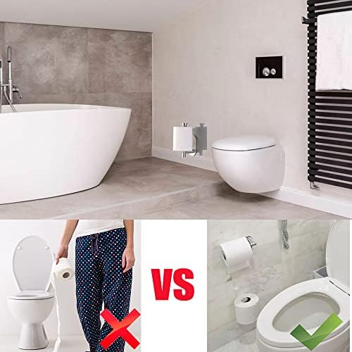 Self Adhesive Toilet Paper Holder 2 Pack Silver