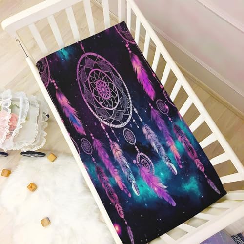 Purple Dream Catcher Crib Sheets for Boys Girls 52 x 28 inch