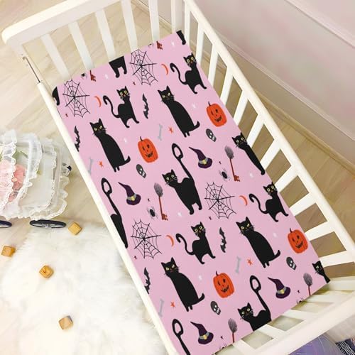 FUGIDOG Halloween Crib Sheets Soft Breathable Baby Bedding