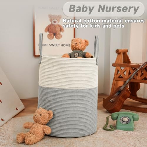 JMvicyroam Large Woven Storage Basket 80L Cotton Rope Hamper