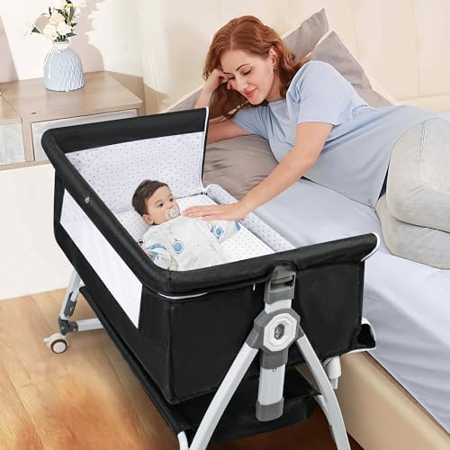 VOOI 3 in 1 Bassinet with Wheels and Canopy