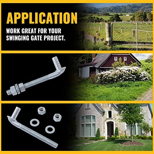 VIVIDA 8 J Bolt Gate Hinge 2 Pack - Heavy Duty Galvanized Steel
