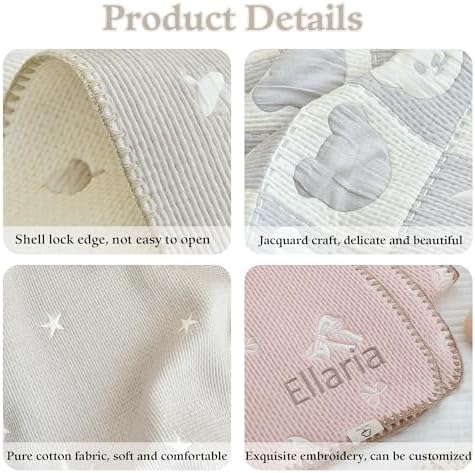 Custom Baby Blanket with Name 100 Cotton Toddler Bed Throw