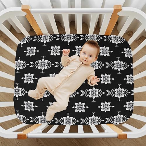 Wassud Simple Flower Crib Sheets for Boys Girls