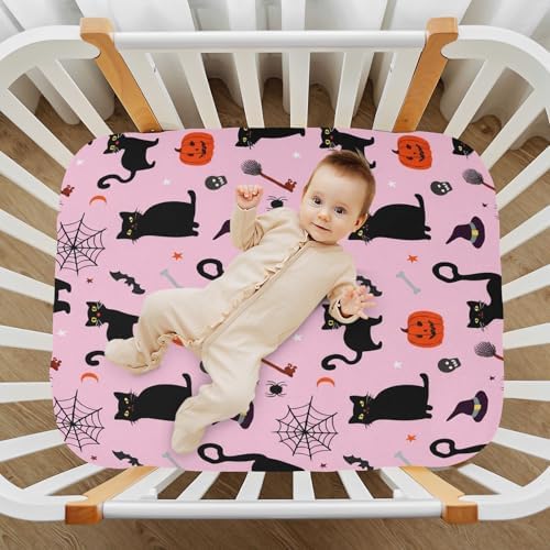 FUGIDOG Halloween Crib Sheets Soft Breathable Baby Bedding