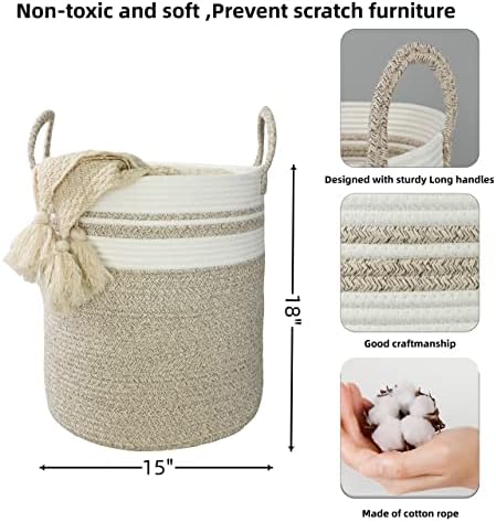 Cotton Rope Laundry Hamper with Handles 1