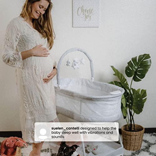 Delta Children Curve Bassinet WhiteGrey