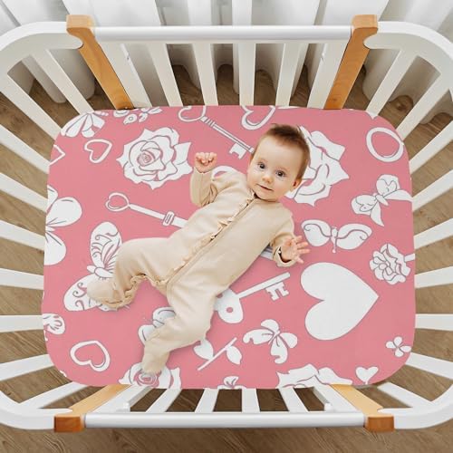 Wassud White Roses Crib Sheets 28x52