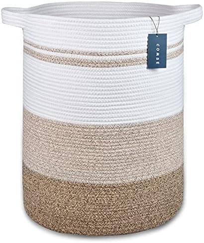 COMSE Extra Large Cotton Rope Woven Laundry Basket