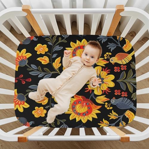Wassud Ornate Embroidery Crib Sheets for Boys and Girls