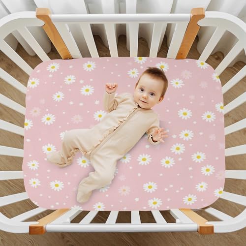 Jihqo Pink Daisy Crib Sheets Pack N Play Set