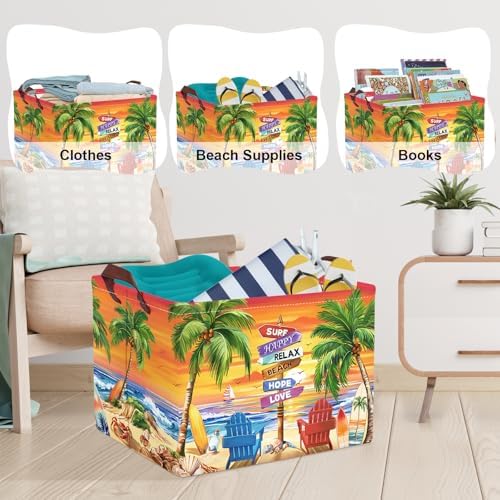 Clastyle Summer Beach Towel Storage Basket 1
