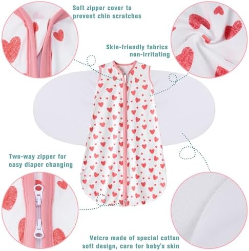 BSTOPPT Newborn Sleep Sack 3-6 Months 3-Way Adjustable