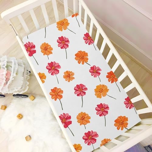 Wassud Flowers Pattern Crib Sheets 27x39 Inch