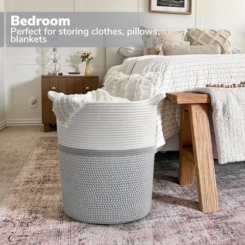 INDRESSME Grey Laundry Basket 17x15x13 Inches 1