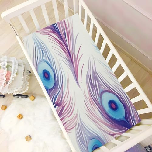 Wassud Violet Feather Crib Sheets Set