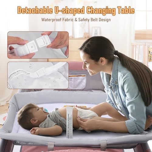 Jaoul 5 in 1 Baby Crib with Bassinet and Changing Table