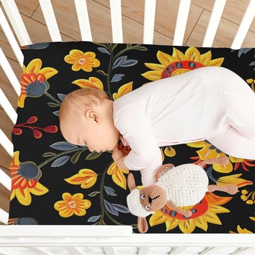 Wassud Ornate Embroidery Crib Sheets for Boys and Girls