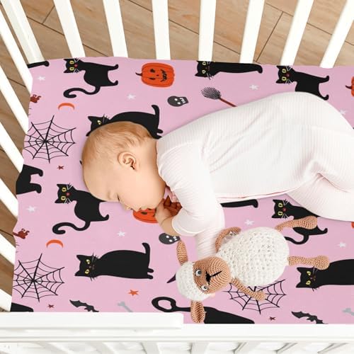 FUGIDOG Halloween Crib Sheets Soft Breathable Baby Bedding