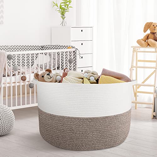 WISELIFE Large Cotton Rope Storage Basket with Handle
