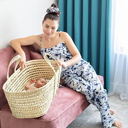 Lamlo Baby Wicker Moses Basket - Portable Durable