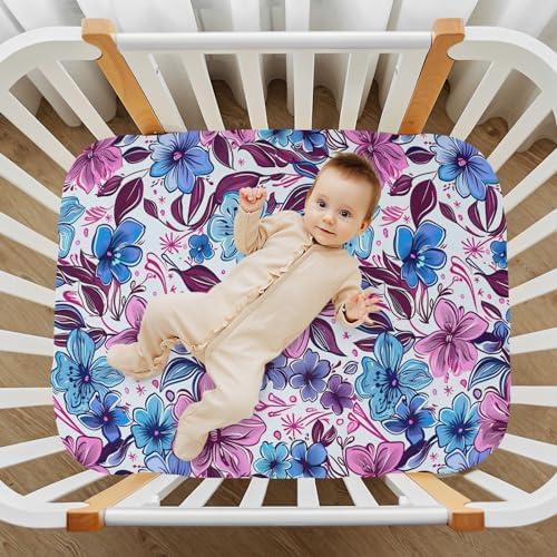 Wassud Colored Cartoon Flower Crib Sheets Pack