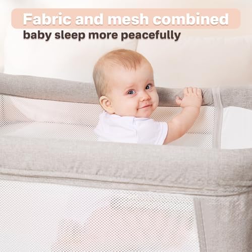 FamilyPoint Baby Bassinet with Wheels and Storage