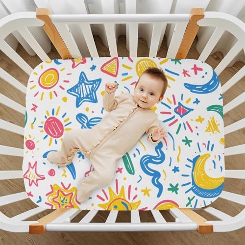 ALAZA 42 Crib Sheets for Girls and Boys