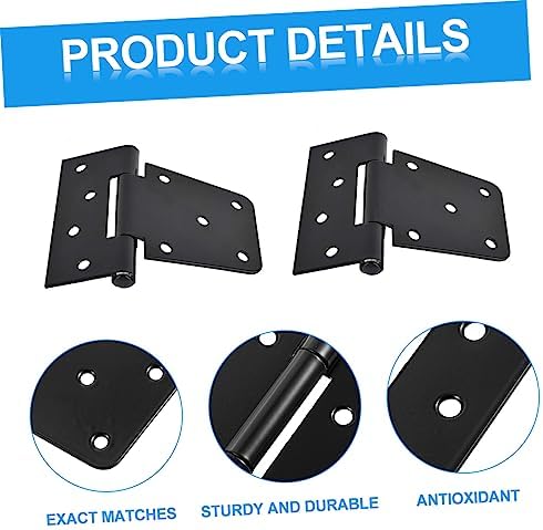 3pcs Heavy Duty Cast Iron Gate Hinges Black