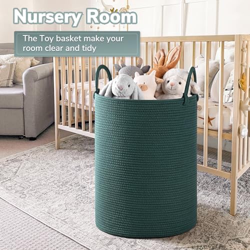 INDRESSME 197 x 138 Inch Woven Laundry Basket Hamper Green