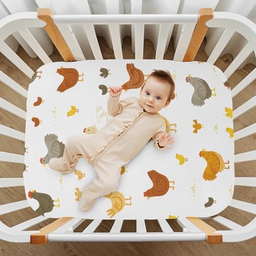 KICPOAY Fitted Crib Sheets with Elastic Bands for Baby Toddler
