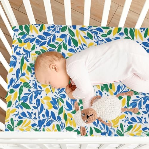 Wassud Doodle Flowers Crib Sheets 27x39 Inch Pack and Play 1