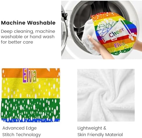 Custom Blanket with Name Text Personalized Cheer Rainbow Dot Swaddling Blanket 30x40inch