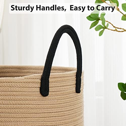 Fionas Magic 100L Woven Laundry Hamper Basket Brown Black