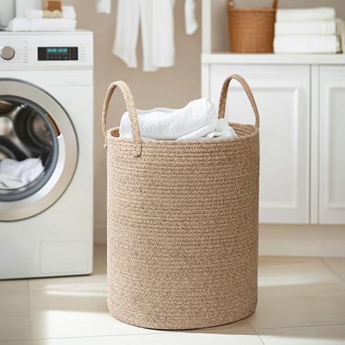 Large Woven Laundry Basket 15x18 for Bedroom and Nursery Use