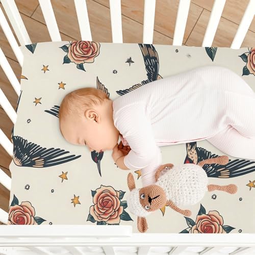 Wassud 28x52 Inch Crib Sheets Pack and Play Set for Boys Girls