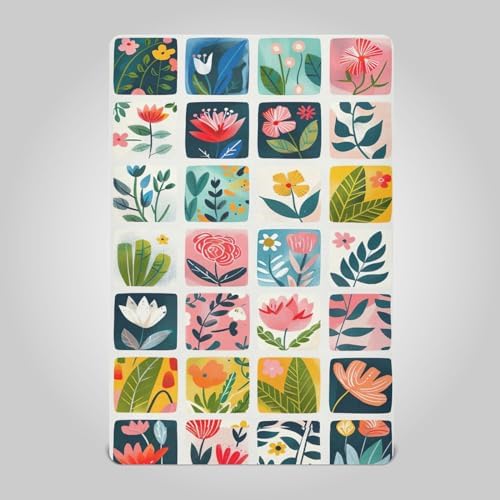 Wassud Flower Flat Crib Sheets for Boys Girls