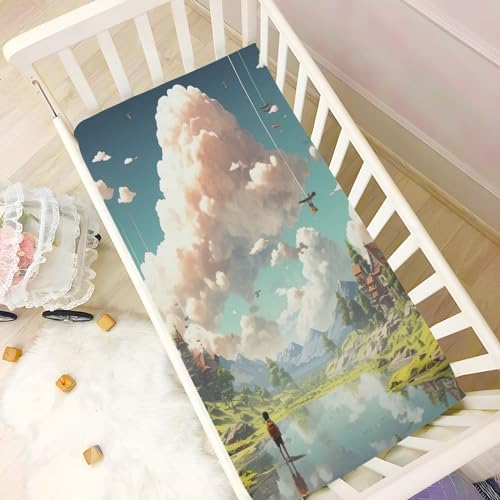 Wassud Nature Town Crib Sheets for Boys Girls 27x39
