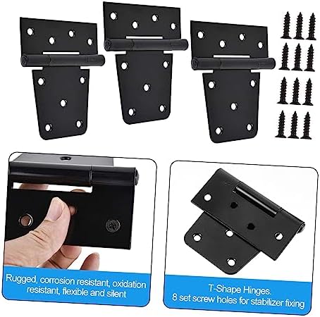 3pcs Heavy Duty Cast Iron Gate Hinges Black
