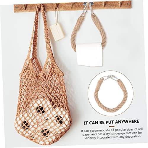 EXHUMKY 1pc Creative Rope Toilet Paper Holder Rustic Bathroom Decor