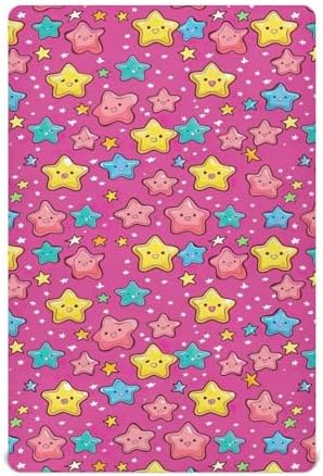 Wassud Stars Cartoon Crib Sheets for Boys Girls 27x39 Inch