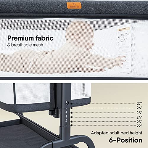 BabyBond 3 in 1 Bassinet with Waterproof Mattress and Adjustable Height