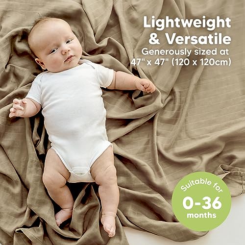 KeaBabies 4-Pack Organic Muslin Swaddle Blankets - Soft Breathable Gender Neutral