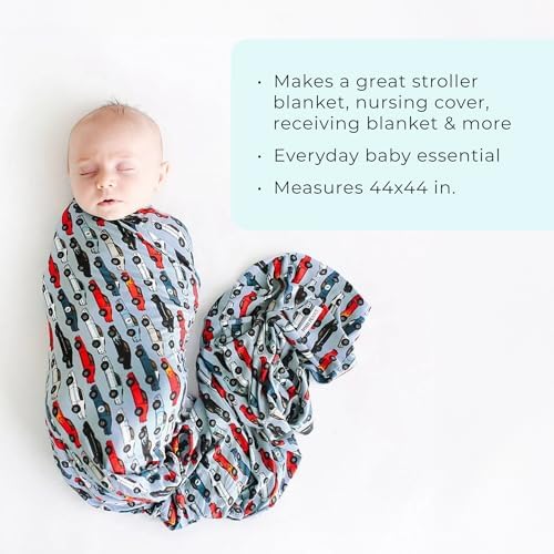 Posh Peanut Swaddle Blanket Beanie Set - Sailor Blue