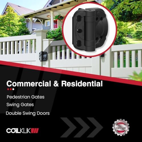 Safetech Hardware CoilKlik Self-Closing Gate Hinges - Black