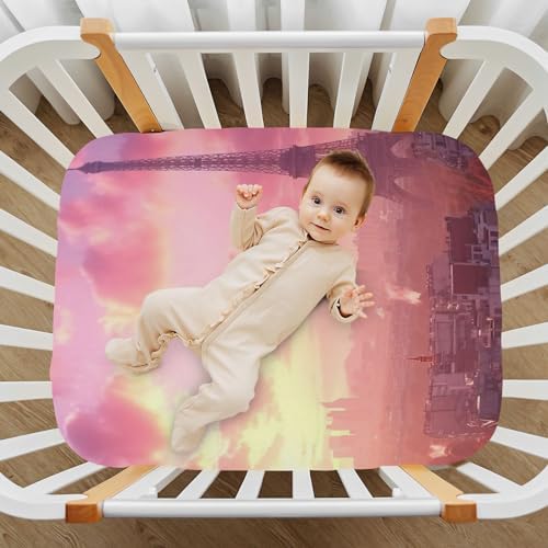 Wassud Sunset Glow Crib Sheets for Boys Girls