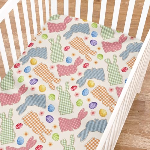 KASTLEE Easter Bunny Plaid Crib Sheets 52x28